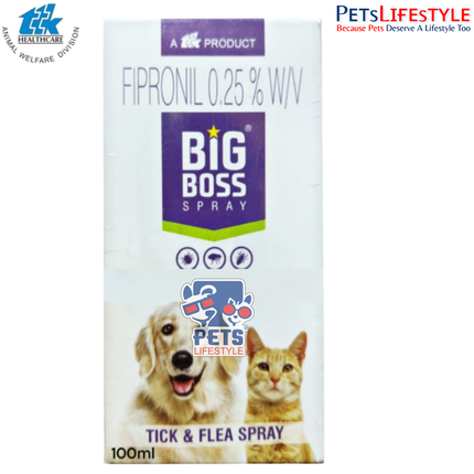 TTK Big Boss Fipronil Spray Tick & Flea Control for Dogs and Cats (100 ml)