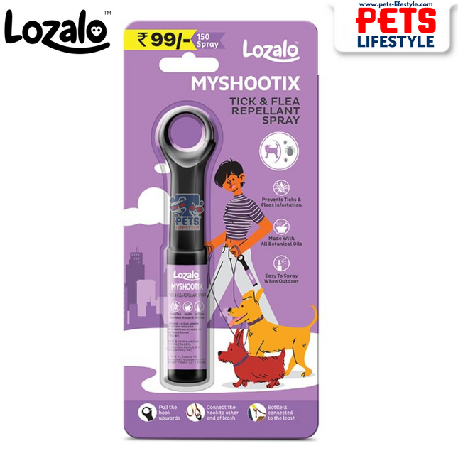 Lozalo MYSHOOTIX – Tick & Flea Repellant Spray for Dogs 22 ml