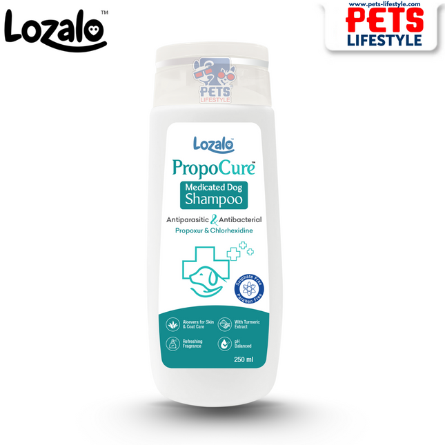 Lozalo PropoCure Shampoo 250ml for Anti-Tick & Flea  Antibacterial & Soothing