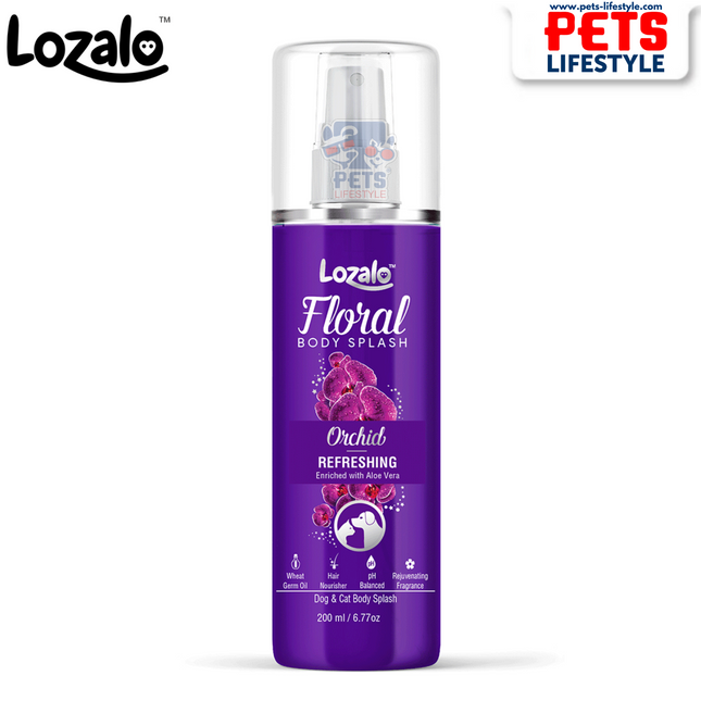 Lozalo Floral Body Splash – Orchid (200 ML) Refreshing Deodorizer for Dogs & Cats
