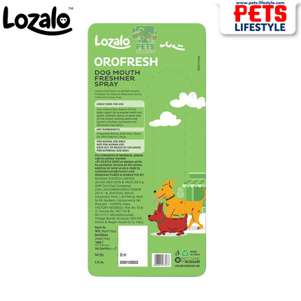 Lozalo Orofresh Dog Mouth Freshener Spray 22 ml