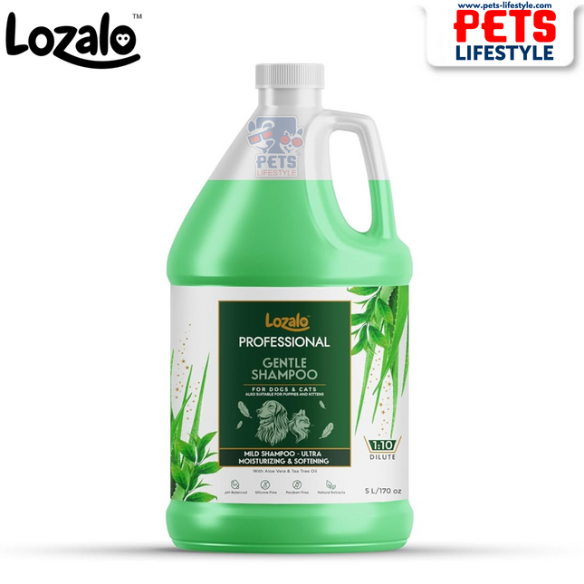 Lozalo Professional Gentle Shampoo 5L Ultra-Moisturizing Mild Cleanser for Dogs & Cats