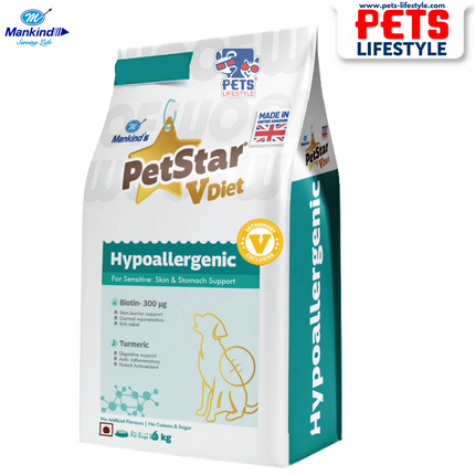 Mankind PetStar V Diet  Hypoallergenic Sensitive Skin & Stomach Support Dry Food For Dogs