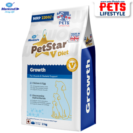 Mankind PetStar V Diet Growth (Chicken & Egg) Muscle & Skeletal Support Dry Food For Dogs