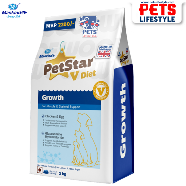 Mankind PetStar V Diet Growth (Chicken & Egg) Muscle & Skeletal Support Dry Food For Dogs