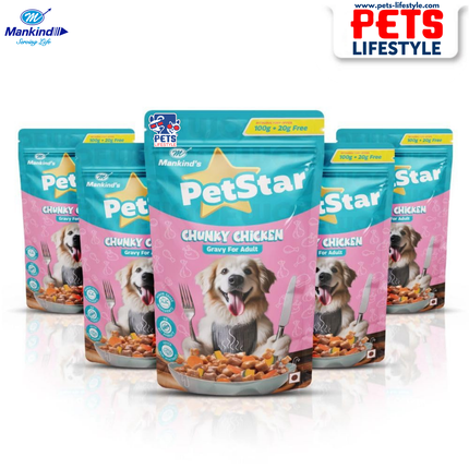 Mankind PetStar Chunky Chicken Adult Gravy – 120gm