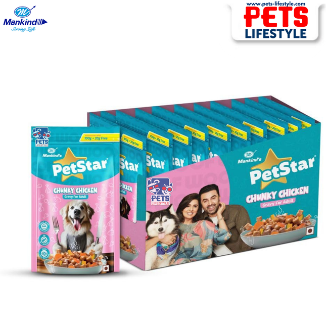 Mankind PetStar Chunky Chicken Adult Gravy – 120gm