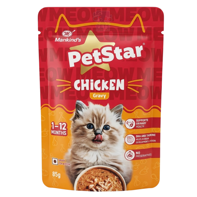 Mankind PetStar Chicken Kitten Cat wet Food 85g