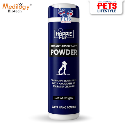 Happie Fur Super Nano Instant Absorbent Powder with Fragrance (125g)