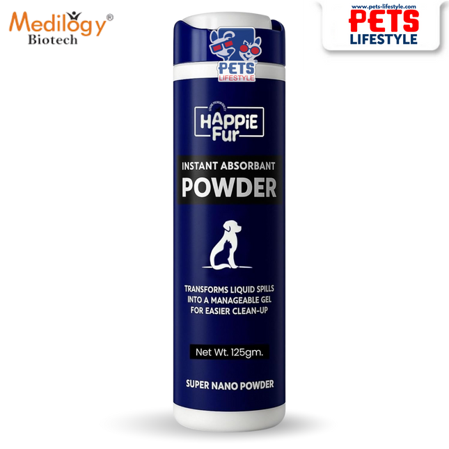 Happie Fur Super Nano Instant Absorbent Powder with Fragrance (125g)