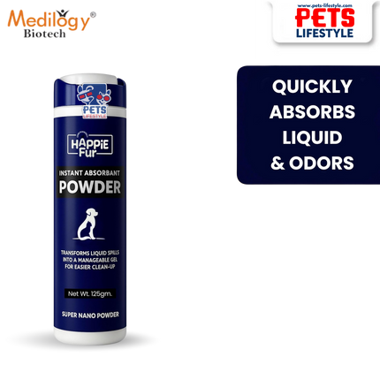 Happie Fur Super Nano Instant Absorbent Powder with Fragrance (125g)