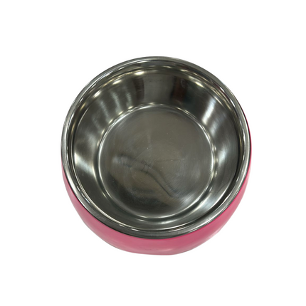 Canine Desk Melamine (L) Bowl For Dogs & Cats (Coral)