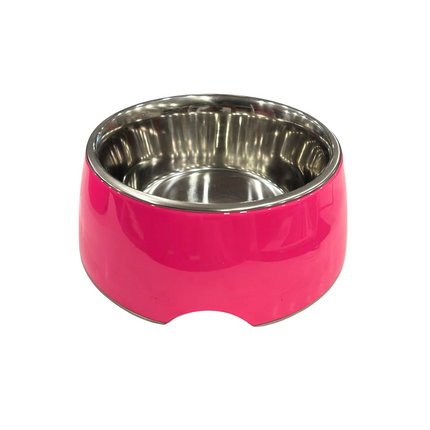 Canine Desk Melamine (L) Bowl For Dogs & Cats (Coral)