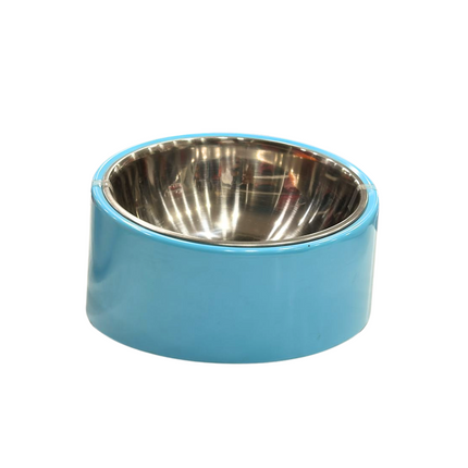 Canine Desk Melamine (L) Bowl For Dogs & Cats (SLAN) Cyan