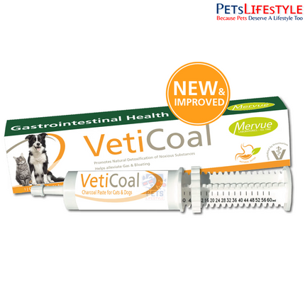 Mervue VetiCoal Activated Charcoal Paste 60ml with syringe