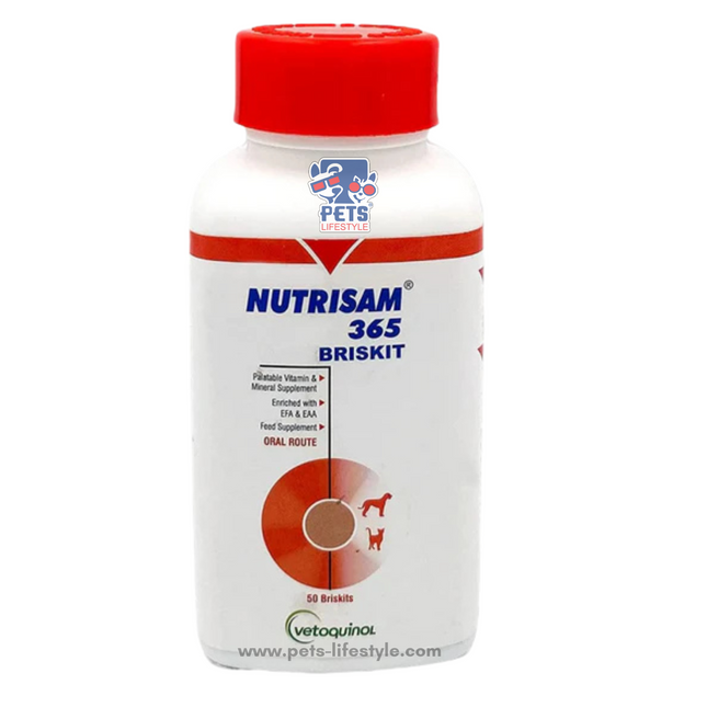 Vetoquinol Nutrisam 365 Briskit Tablets  (50 Briskit )