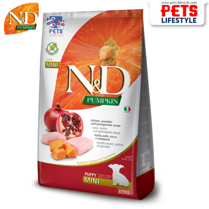 Farmina N&D Pumpkin Chicken & Pomegranate Grain Free Mini Breed Dry Puppy Food