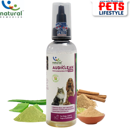 Natural Remedies Audiclean Clean and Healthy Ears for Dogs and Cats (90 ml)