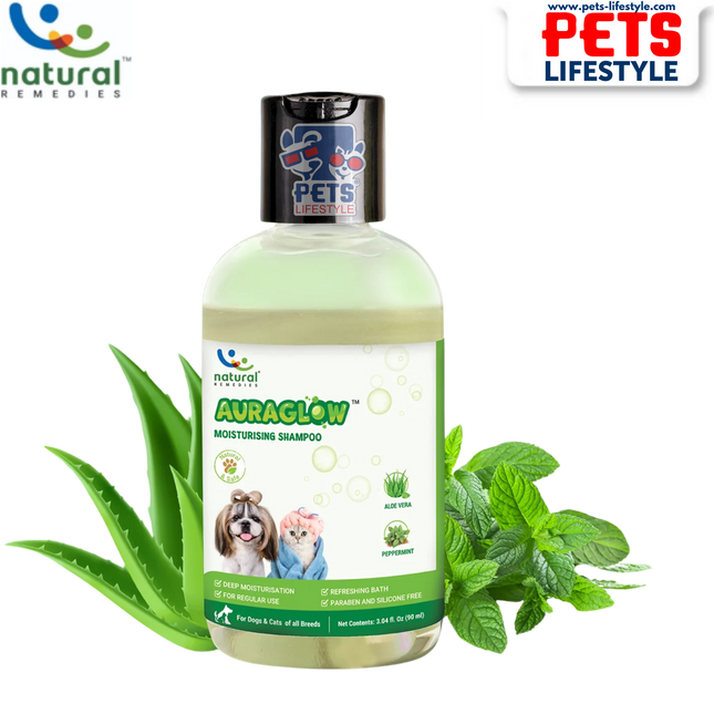 Natural Remedies Auraglow Moisturizing Shampoo for Dogs and Cats