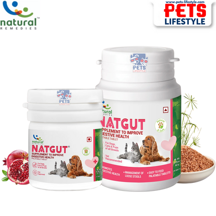 Natural Remedies Natgut Digestive Tablets for Dogs and Cats