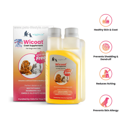 Wiggles Wicoat Dog Skin & Coat Supplement Syrup