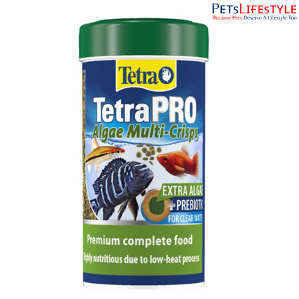 Tetra TetraPRO Algae Multi-Crisps Premium Fish Food with Spirulina & Prebiotics for Growth & Clear Water 45 Gram