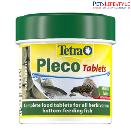 Tetra Pleco Tablets Complete Food for Herbivorous Bottom Feeding Fish with Spirulina & Omega-3 36 Gram