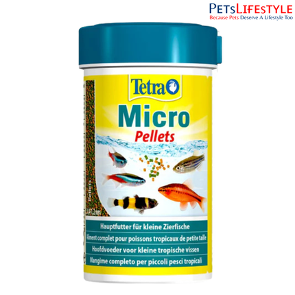 Tetra Micro Pellets Complete Fish Food for Small Ornamental Fish Colour, Growth & Clear Water 46 Gram