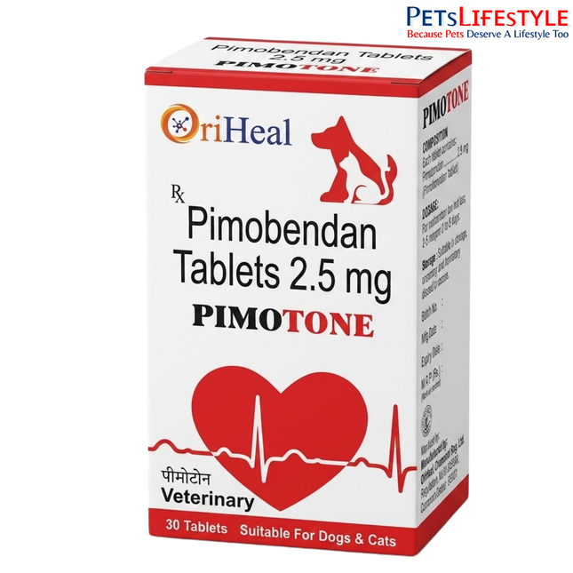 OriHeal Pimotone Pimobendan Chewable Tablets 2.5mg by Safecon Lifesciences — Tablets for pets. Shop online in India with fast pan-India delivery.
