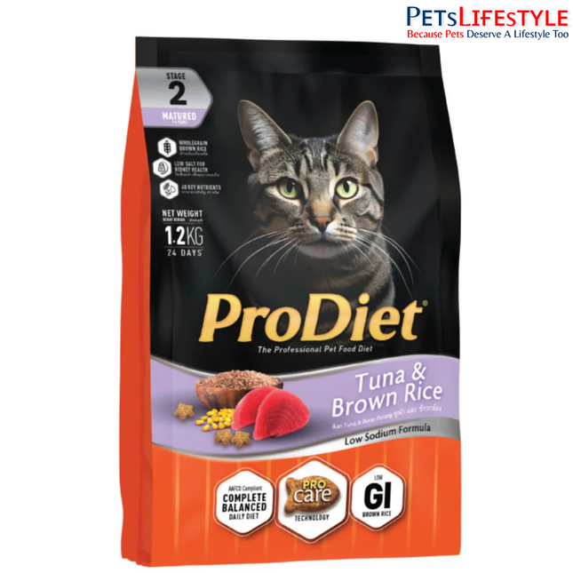 ProDiet Tuna & Brown Rice Dry Cat Food 1.2kg