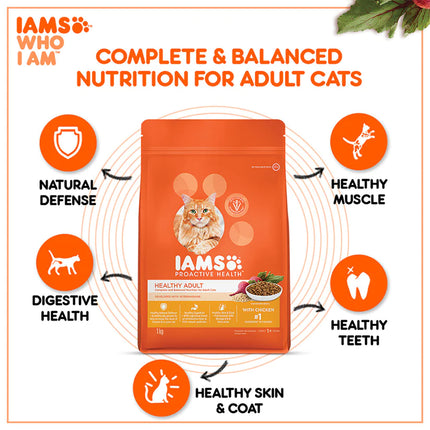 IAMS Proactive Health Adult (1+ Years) Dry Premium Cat Food with Chicken