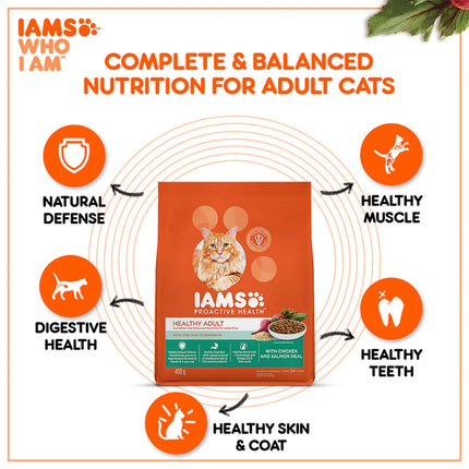 IAMS Proactive Healthy Adult (1+ Years) Dry Premium Cat Food with Chicken & Salmon Meal