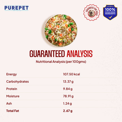 PurePet Mutton Biryani Fresh Dog Food 300g