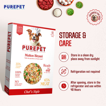 PurePet Mutton Biryani Fresh Dog Food 300g