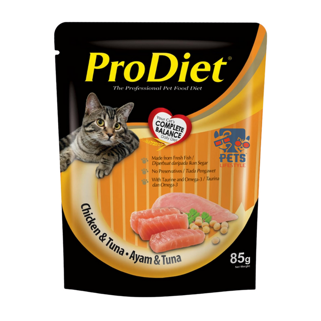 ProDiet Wet cat Food for Adult (1 + Years), Chicken & Tuna Flavour