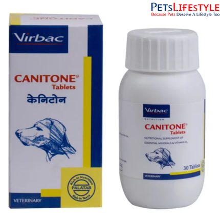 Virbac Canitone Tablets Calcium Supplement for Dogs and Cats (30 tablets)