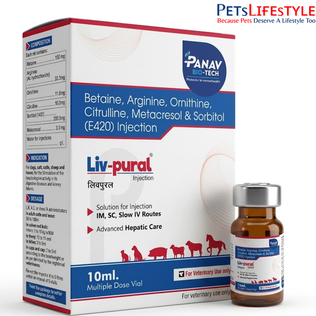 Liv-Pural Liver Support Injection for Dogs, Cats & Livestock (10 ml)
