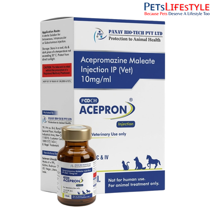 Pooch Acepron Acepromazine Maleate Injection 10 mg/ml for Dogs & Cats