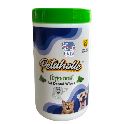 Petaholic Pet Dental Wipes – Peppermint (50 pcs)