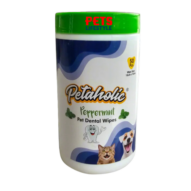 Petaholic Pet Dental Wipes – Peppermint (50 pcs)