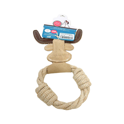Pup Arazzi Leather Animal Ring Toy For Dogs