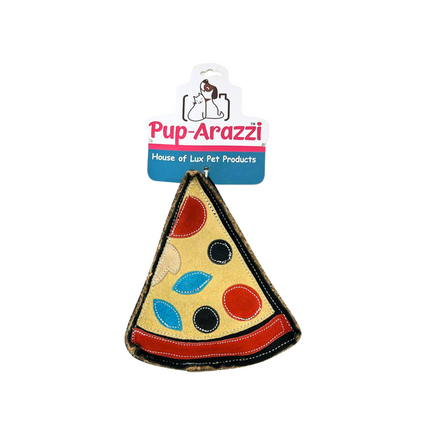Pup Arazzi Leather Pizza Toy For Dogs