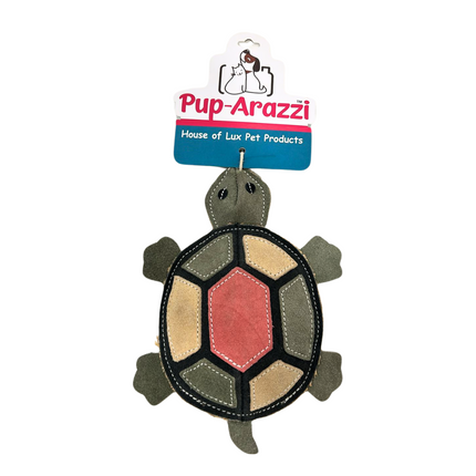 Pup Arazzi Leather Turtle Toy For Dogs