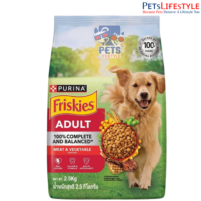 Purina Friskies Adult Dry Dog Food with Meat – Complete & Balanced Nutrition for Active Adult Dogs