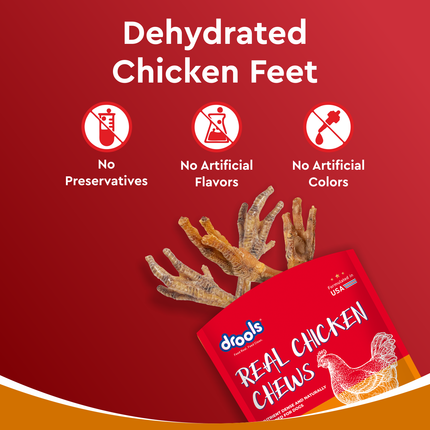 Drools Dog Treats Dehydrated Real Chicken Chews Feet 70g