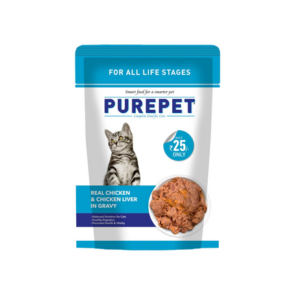 Purepet Wet Cat Food – Real Chicken & Chicken Liver in Gravy
