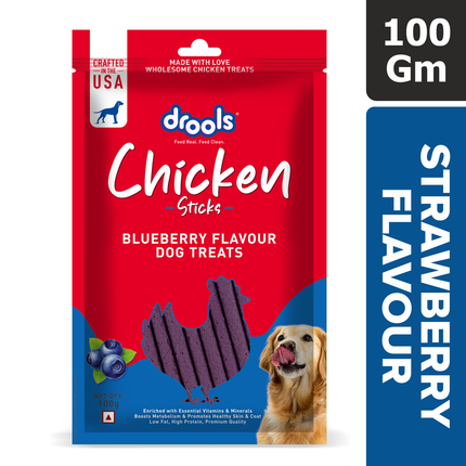 Drools Chicken Blueberry Flavor Dog Treats Sticks 100g