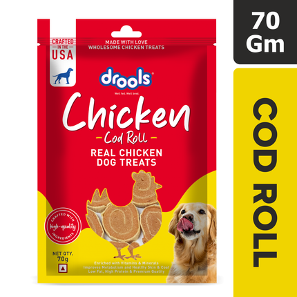 Drools Chicken Cod Roll Dog Treats 70g