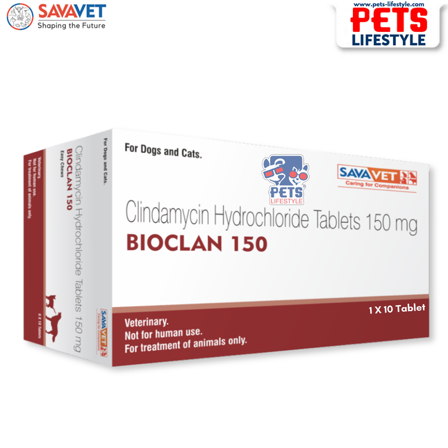 Savavet Bioclan (Clindamycin 150 mg) Tablet for Dogs and Cats (1 X 10 tablets)