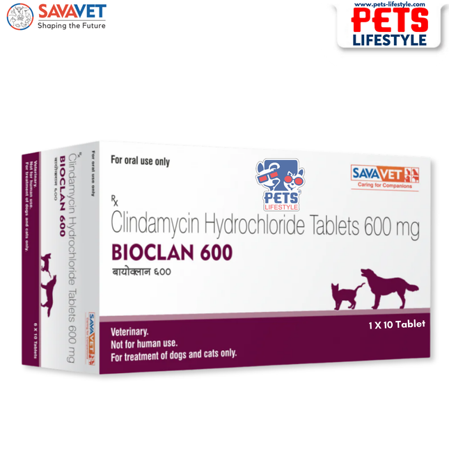 Savavet Bioclan 600 (Clindamycin 600 mg) Tablet for Dogs and Cats (1 X 10 tablets)